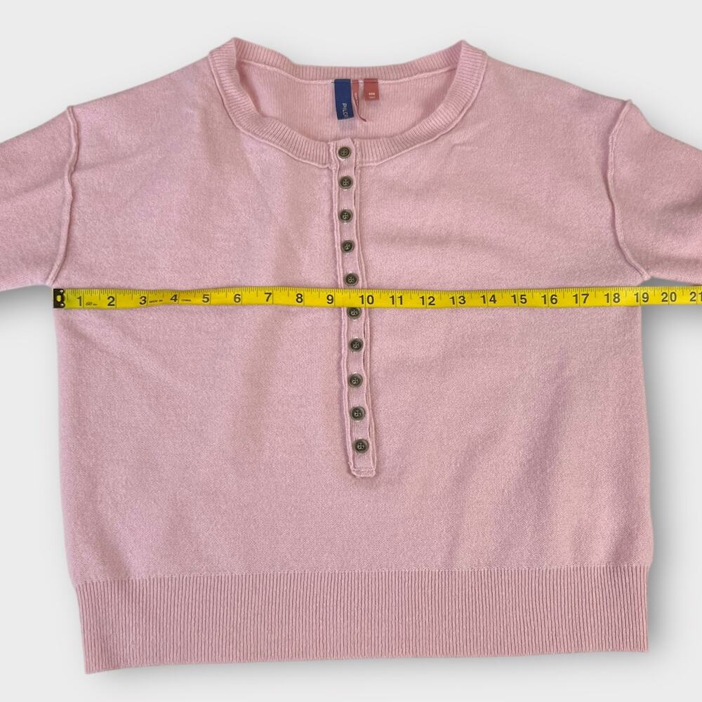 Anthropologie Pilcro 100% Cashmere Henley Sweater Pink Size XXS - Picture 6 of 9